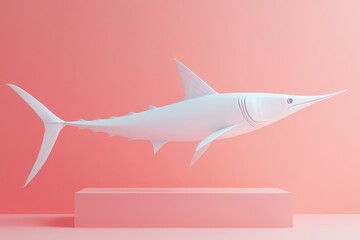 Naklejka premium A fish with a long pointy fin is swimming in a background