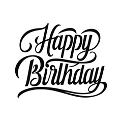 Happy birthday typography design illustration