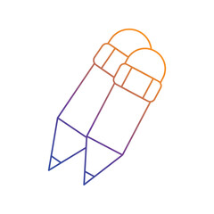 pencil gradient icon with white background vector stock illustration
