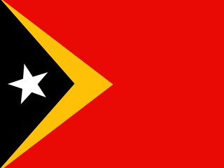 Timor Leste - Red flag with a black triangle on the left, a yellow triangle inside, and a white star.