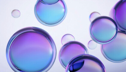 Background design, abstract bubles with white background,3d render