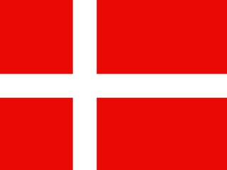Fototapeta premium The coat of arms of the Danish national flag means red with a white Scandinavian cross