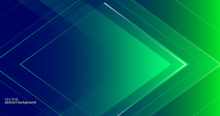Obraz premium Abstract gradient blue-green background with neon effect