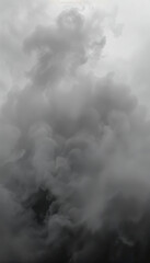 Naklejka premium billowing white smoke on light gray background thick misty appearance vertical format