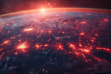 3D map world animated connections and data streams global business infrastructure