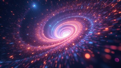 Abstract Swirling Galaxy with Light Particles