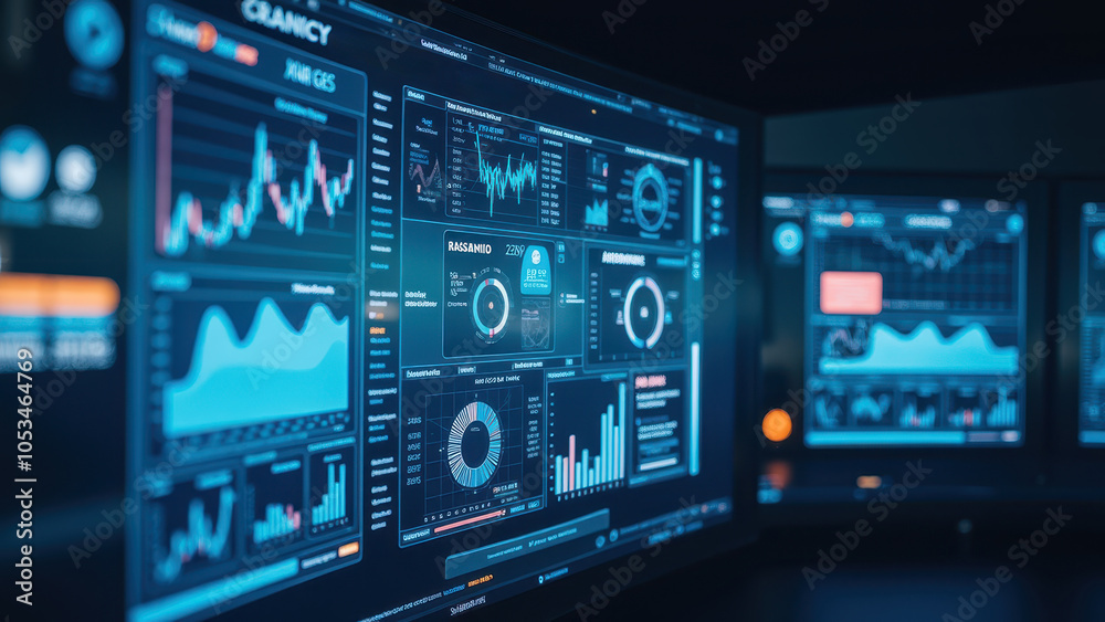 Poster advanced data dashboard with ai technology insights