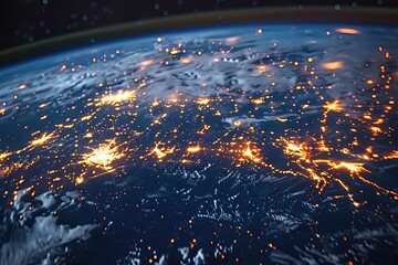 3D map world animated connections and data streams global business infrastructure