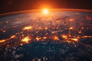 Fototapeta premium 3D map world animated connections and data streams global business infrastructure