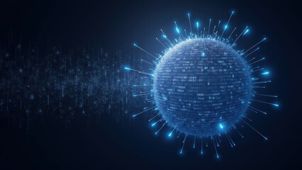 Obraz premium Digital Sphere Representing Technology and AI Concepts