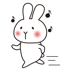 余裕で走る白いうさぎ