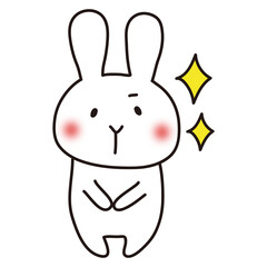 キリっとしてキラキラしている白いうさぎ