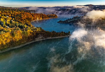 View of Lake Solina in Bieszczady Mountains, Poland