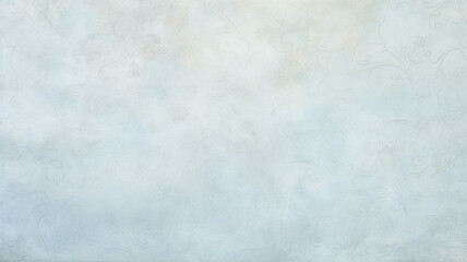 light blue soft pastel cool, delicate background with vintage floral wallpaper ornament on the wall copy space blank