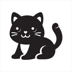 Cute Cat vector silhouette