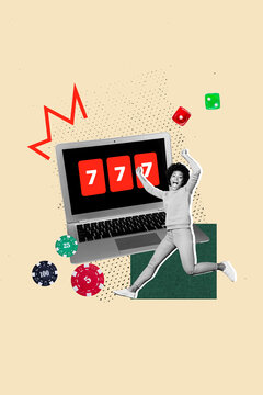 excited person wins online casino jackpot clip art preview