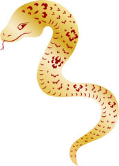 Chinese New year of snake golden with traditional lantern