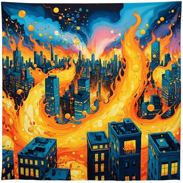 La ciudad en llamas un espect&aacute;culo visual impresionante
