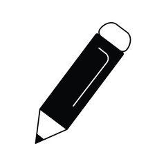 pencil glyph icon with white background vector stock illustration