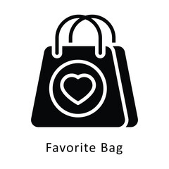 Obraz premium Favorite Bag vector Gylph Design icon. Winter Travelling Symbol on White background EPS 10 File