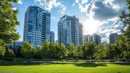 Modern high-rise condo building