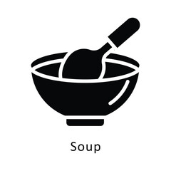 Soup vector Gylph Design icon. Winter Travelling Symbol on White background EPS 10 File