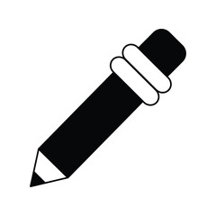 pencil glyph icon with white background vector stock illustration