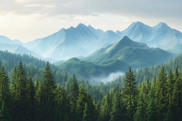 beautiful mountain range with a lake in the foreground. The lake is calm and the sky is cloudy. The scene is peaceful and serene