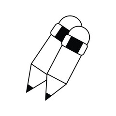 pencil glyph icon with white background vector stock illustration