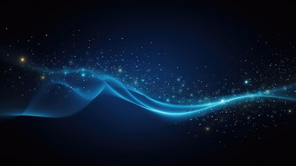 Fototapeta premium Stunning Dark Blue Particle Waves Background with Shining Stars and Light Effects – Download for Unique Visual Creations