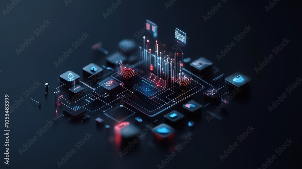Poster exploring the intersection of technology and digital innovation in modern design landscapes