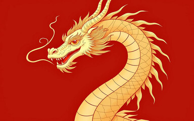 Dragon is a symbol of the 2025 Chinese New Year. Realistic 3d figure of red Dragon