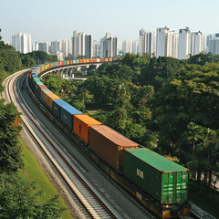 Obraz premium train on the railway