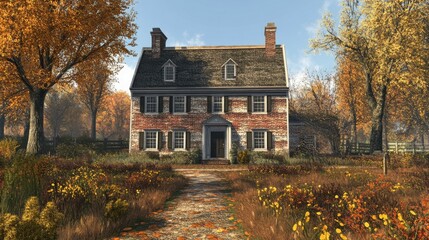 Obraz premium Saltbox house with a historical, classic look.