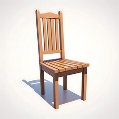 Classic wooden chair vector Illustration on white background