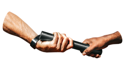 Passing relay baton png sticker, transparent background