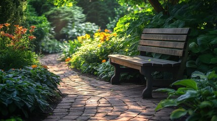 Shady garden bench