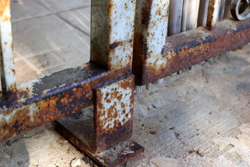 Old and rusty metal products.