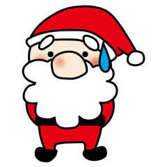 汗が垂れるお鼻の大きなサンタクロース