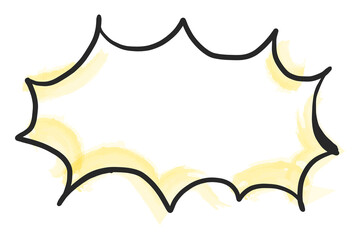 Shout png speech bubble, doodle digital sticker in transparent background