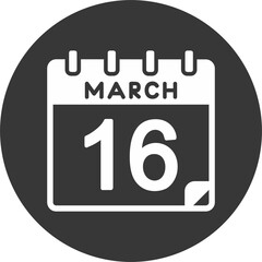16 March Vector Icon Design