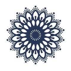 Intricate mandala pattern. Mandala ornament in blue color. Illustration