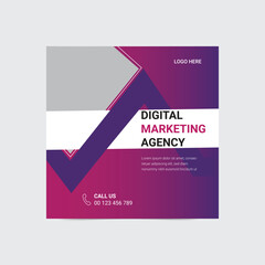 Digital business marketing banner for social media post template
