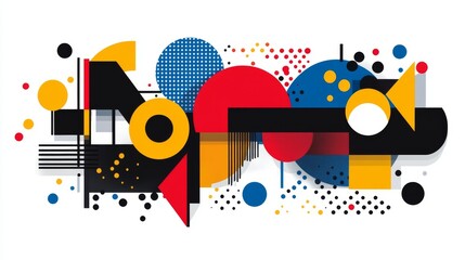 Obraz premium Abstract vector illustration with colorful shapes and white space