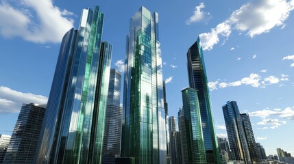 Obraz premium The Skyscrapers in Cityscape