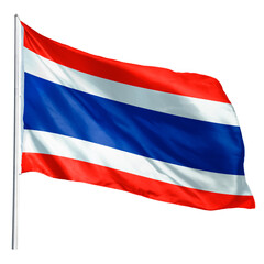 Thailand png flag waving sticker, national symbol, transparent background