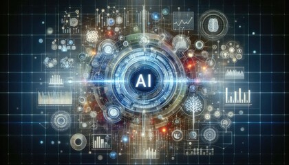 Conceptual Visualization of Deep Learning Integration with Data Analytics: AI-driven Analysis, Neural Networks, and Futuristic Holographic Interface in Technological Innovation