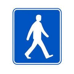 A pedestrian zone sign isolated on white background