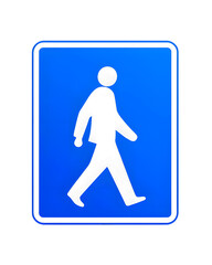 A pedestrian zone sign isolated on white background