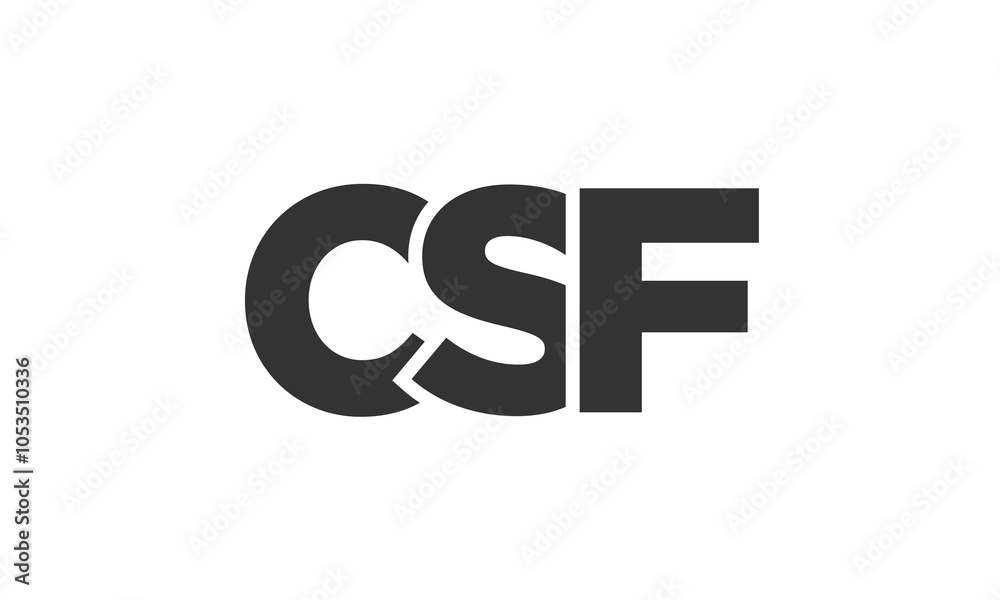 Fototapete csf logo design template with strong and modern bold text. initial based vector logotype featuring s